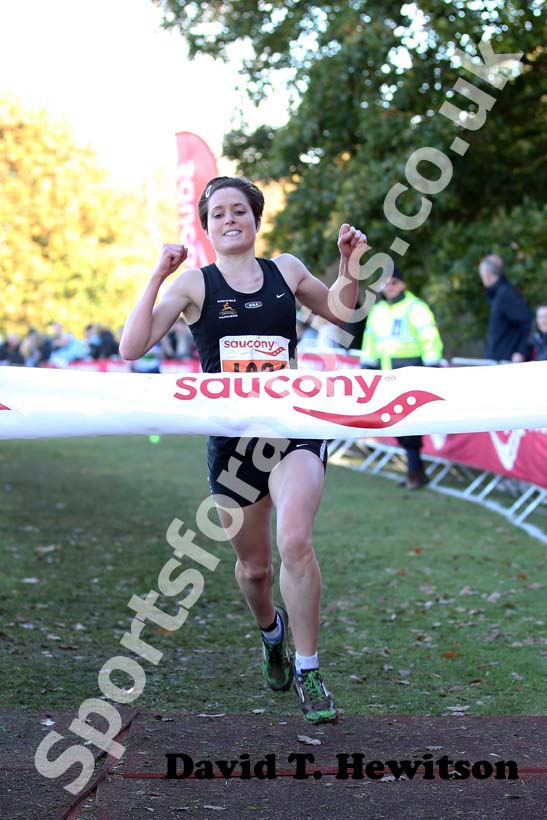 S. Treacy (Birchfield) win the senior womens 2012 National Cross Country Relay Championships.